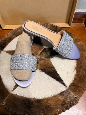 Badgley Mischka Lilac Crystal Slide Mules